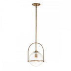 Somerset Medium Ceiling Pendant In Heritage Brass With Clear Glass QN-SOMERSET-P-C-HB
