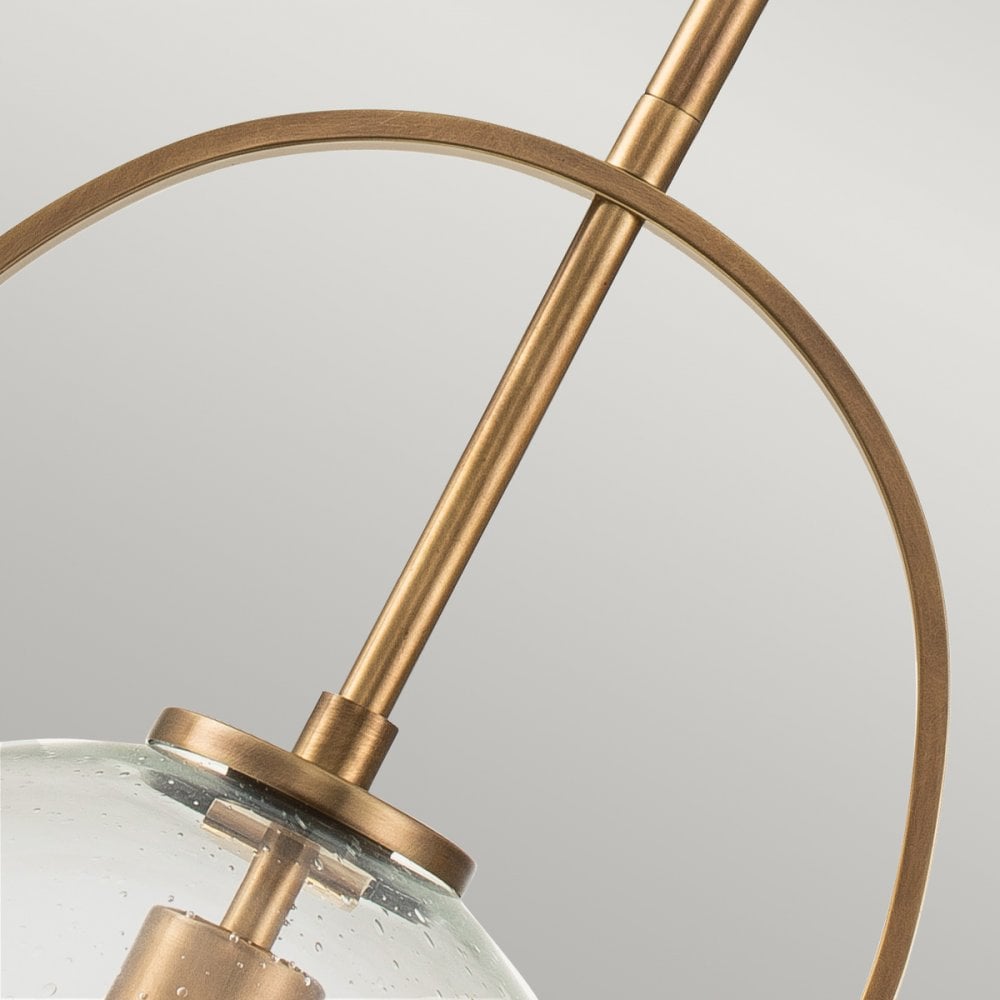 Somerset Medium Ceiling Pendant In Heritage Brass With Clear Glass QN-SOMERSET-P-C-HB