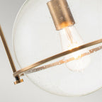 Somerset Medium Ceiling Pendant In Heritage Brass With Clear Glass QN-SOMERSET-P-C-HB