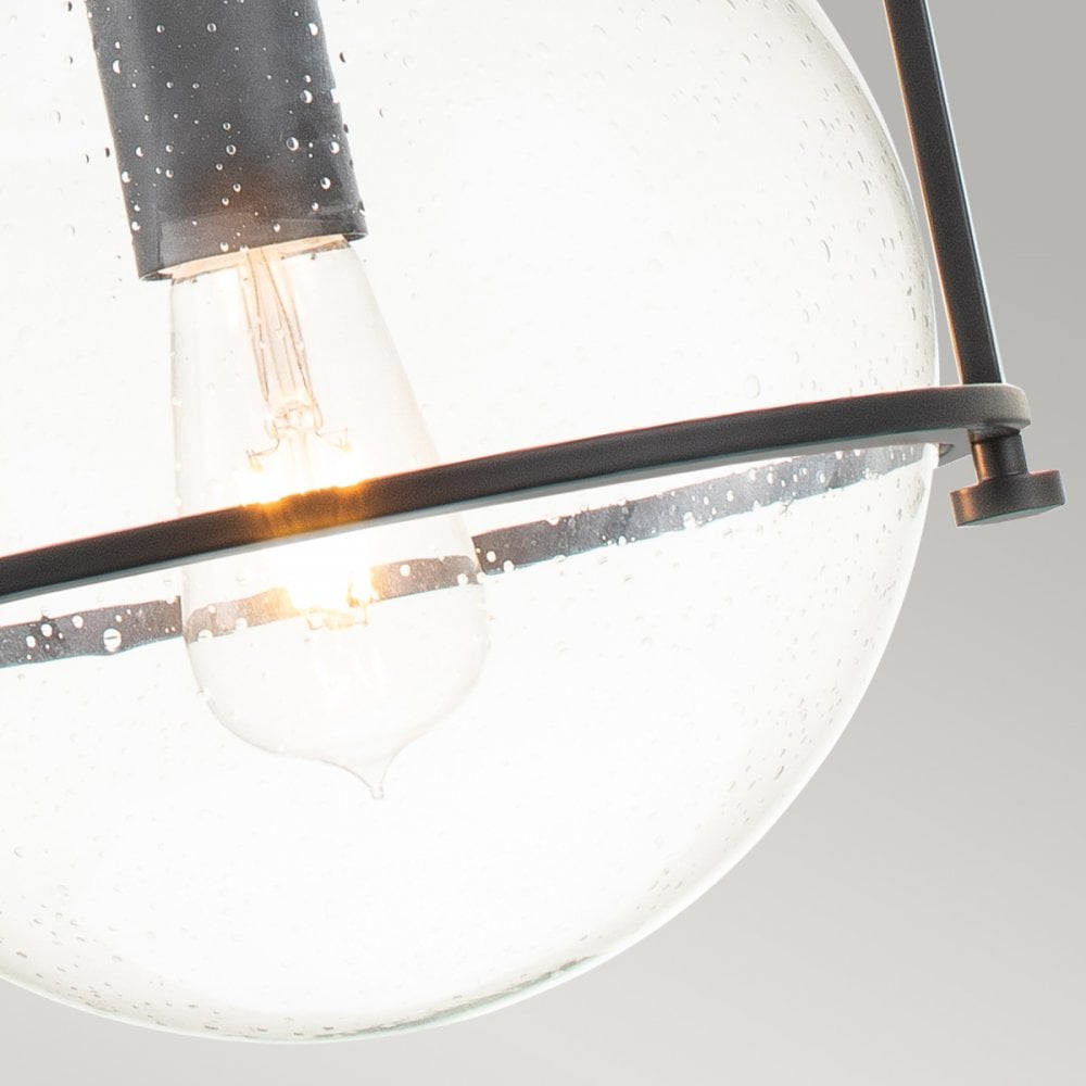 Somerset Medium Ceiling Pendant In Black With Clear Glass QN-SOMERSET-P-C-BK