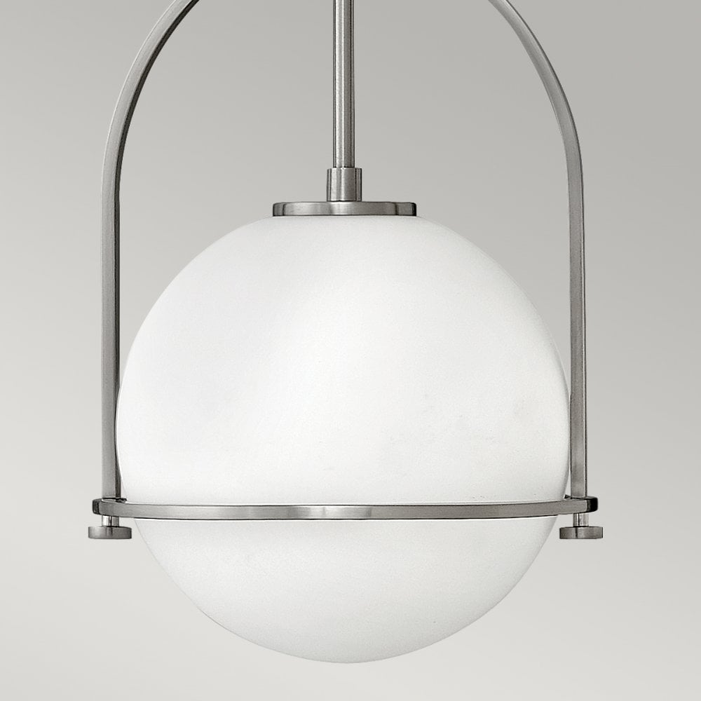Somerset Medium Ceiling Pendant In Brushed Nickel With Opal Glass QN-SOMERSET-P-O-BN