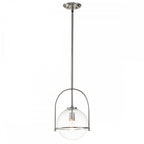 Somerset Medium Ceiling Pendant In Brushed Nickel With Clear Glass QN-SOMERSET-P-C-BN