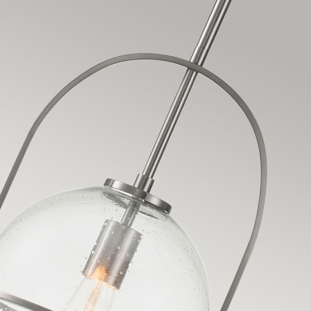 Somerset Medium Ceiling Pendant In Brushed Nickel With Clear Glass QN-SOMERSET-P-C-BN