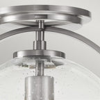 Somerset Flush Ceiling Light In Brushed Nickel With Clear Glass QN-SOMERSET-F-C-BN