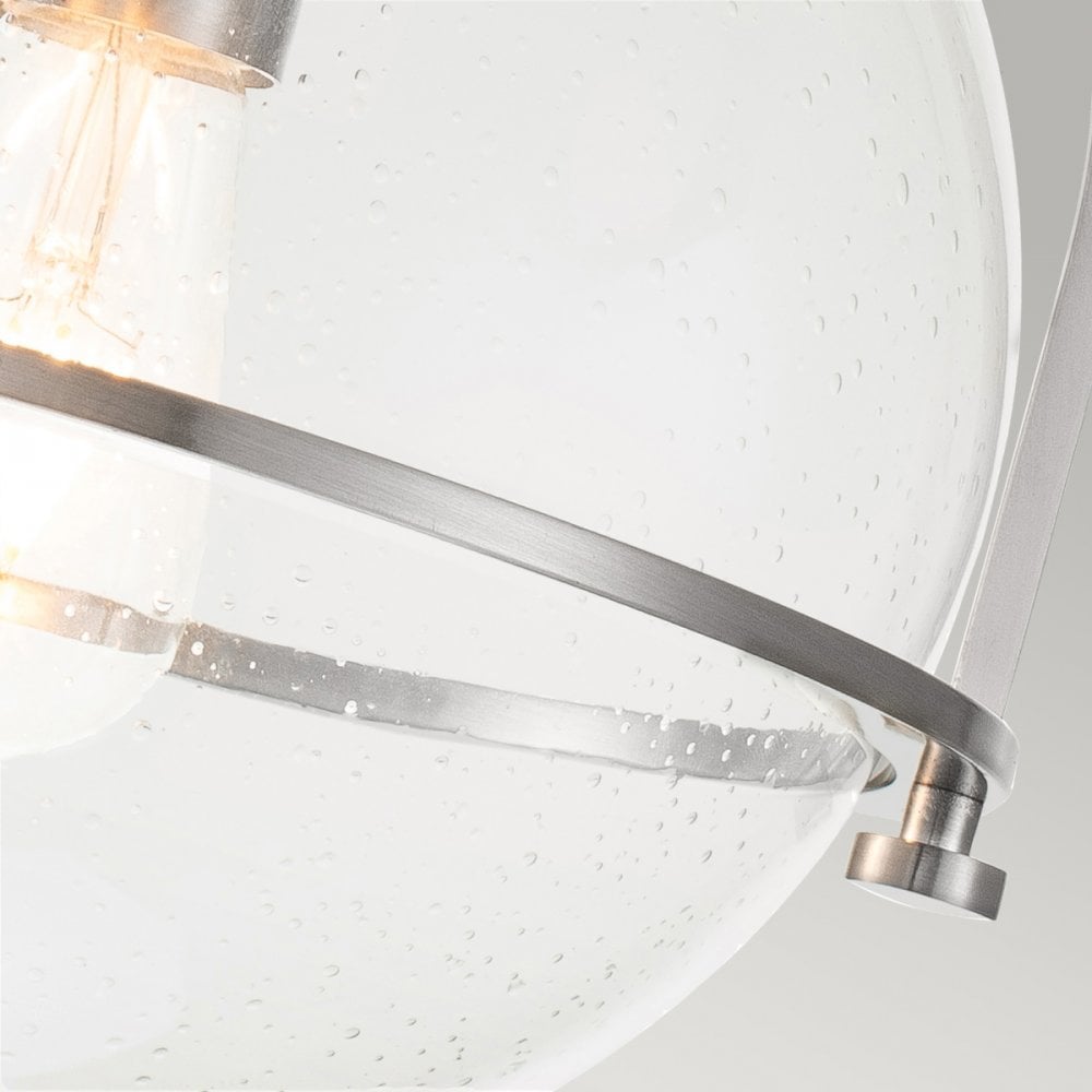 Somerset Flush Ceiling Light In Brushed Nickel With Clear Glass QN-SOMERSET-F-C-BN