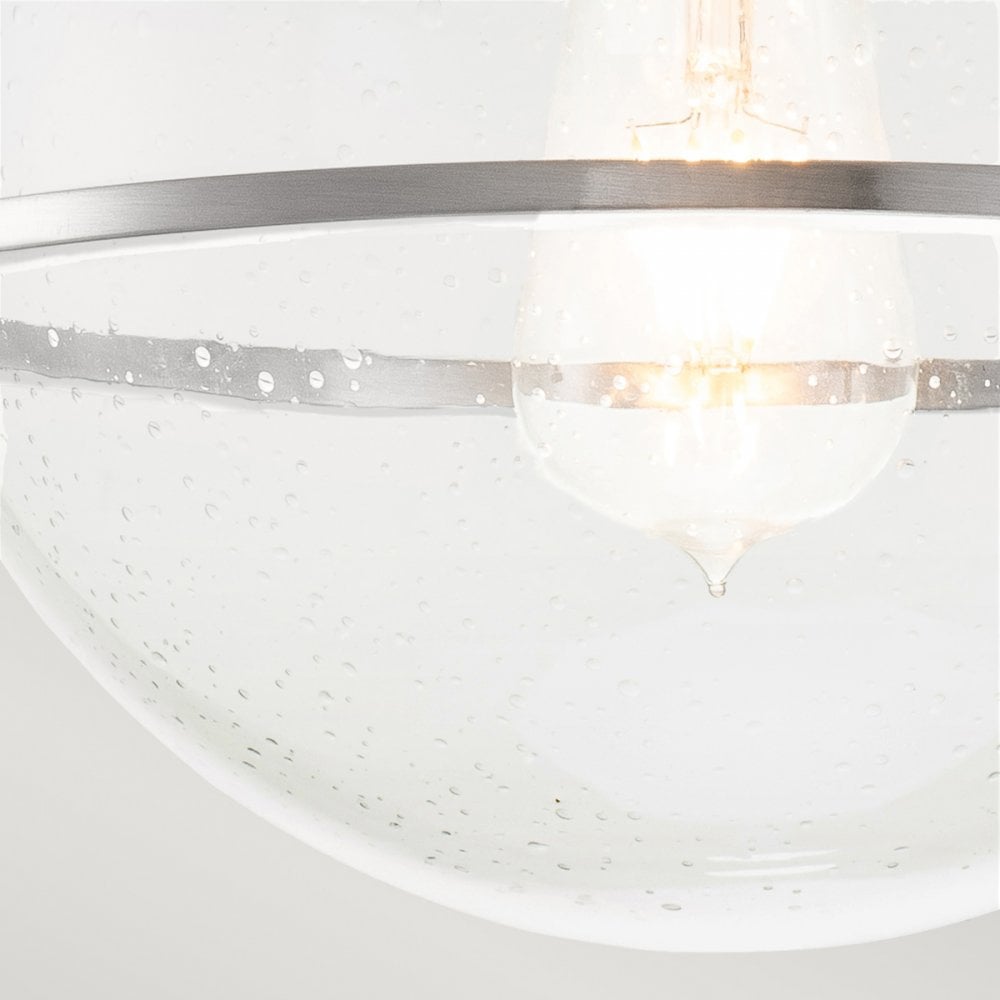 Somerset Flush Ceiling Light In Brushed Nickel With Clear Glass QN-SOMERSET-F-C-BN