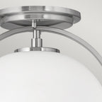 Somerset Flush Ceiling Light In Brushed Nickel With Opal Glass QN-SOMERSET-F-O-BN