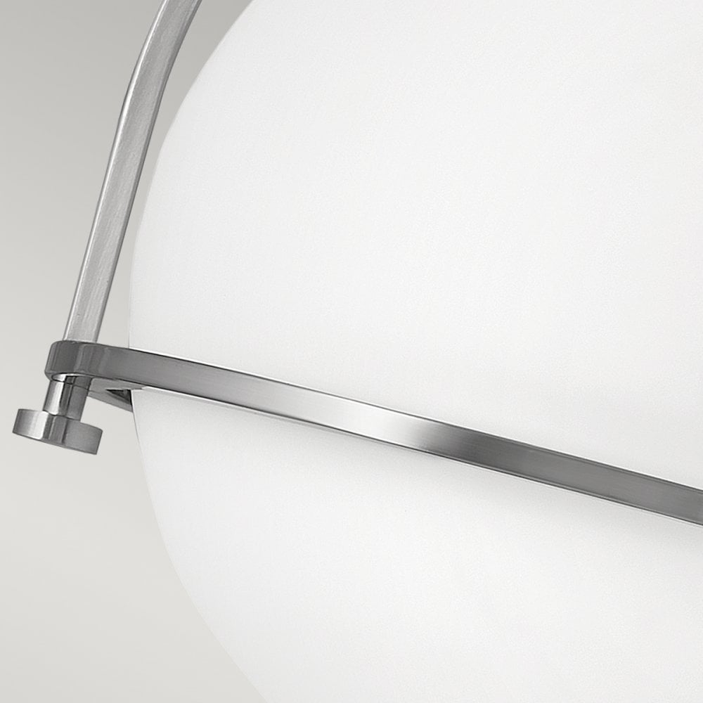 Somerset Flush Ceiling Light In Brushed Nickel With Opal Glass QN-SOMERSET-F-O-BN