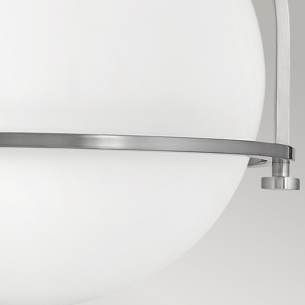 Somerset Flush Ceiling Light In Brushed Nickel With Opal Glass QN-SOMERSET-F-O-BN