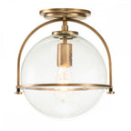 Somerset Flush Ceiling Light In Heritage Brass With Clear Glass QN-SOMERSET-F-C-HB