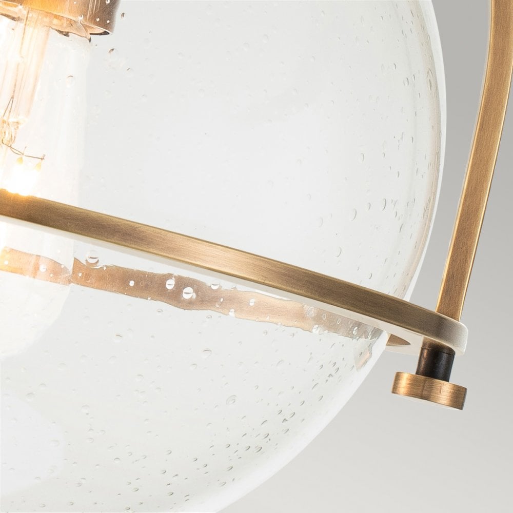 Somerset Flush Ceiling Light In Heritage Brass With Clear Glass QN-SOMERSET-F-C-HB