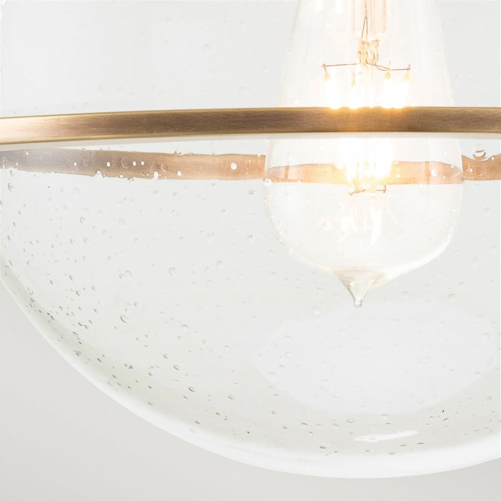 Somerset Flush Ceiling Light In Heritage Brass With Clear Glass QN-SOMERSET-F-C-HB