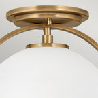 Somerset Flush Ceiling Light In Heritage Brass With Opal Glass QN-SOMERSET-F-O-HB