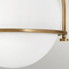 Somerset Flush Ceiling Light In Heritage Brass With Opal Glass QN-SOMERSET-F-O-HB