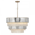 Reverie 12 Light Ceiling Pendant In Steel and Champagne Gold QN-REVERIE-12P-CPG