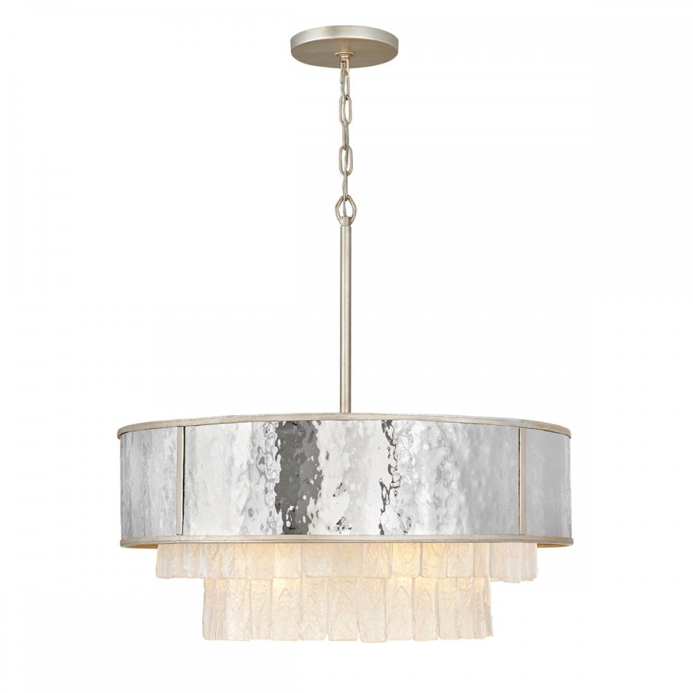 Reverie 8 Light Ceiling Pendant In Steel and Champagne Gold QN-REVERIE-8P-CPG