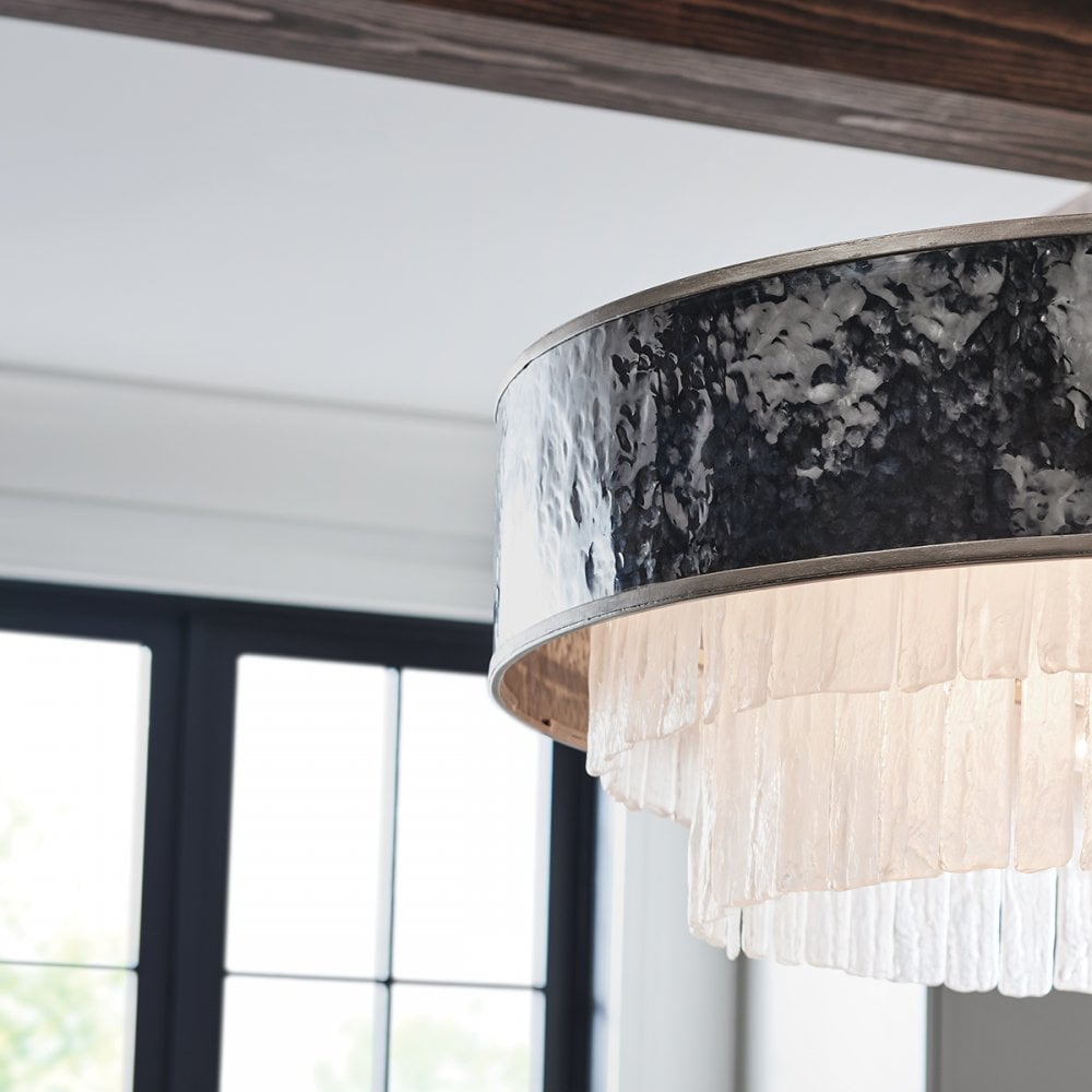 Reverie 8 Light Ceiling Pendant In Steel and Champagne Gold QN-REVERIE-8P-CPG