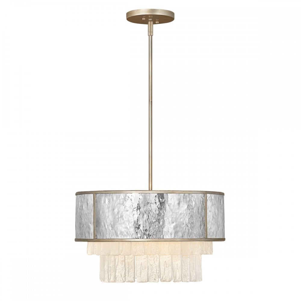 Reverie Pendant / Flush Light In Steel and Champagne Gold QN-REVERIE-4P-CPG
