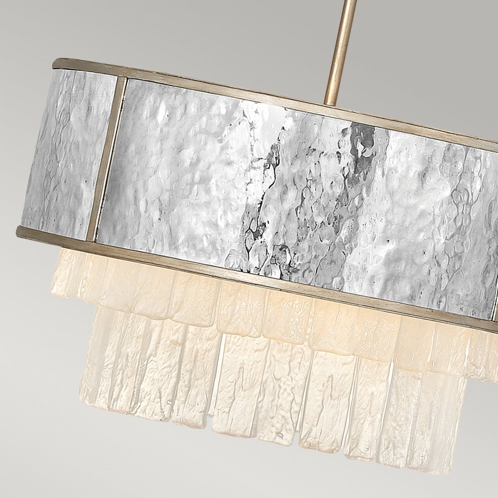 Reverie Pendant / Flush Light In Steel and Champagne Gold QN-REVERIE-4P-CPG