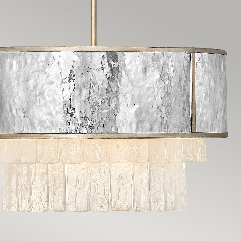 Reverie Pendant / Flush Light In Steel and Champagne Gold QN-REVERIE-4P-CPG