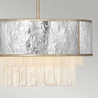 Reverie Pendant / Flush Light In Steel and Champagne Gold QN-REVERIE-4P-CPG