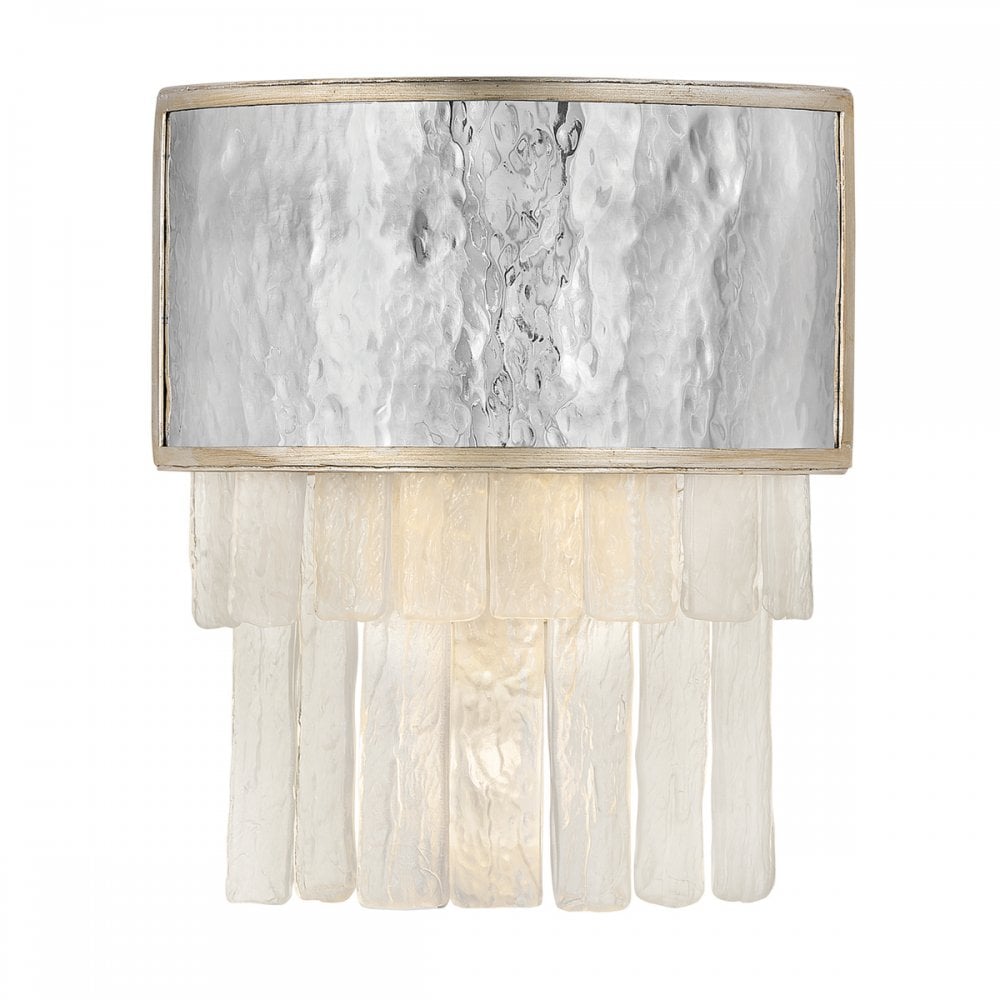 Reverie 2 Light Wall Light In Hammered Steel and Champagne Gold QN-REVERIE2-CPG