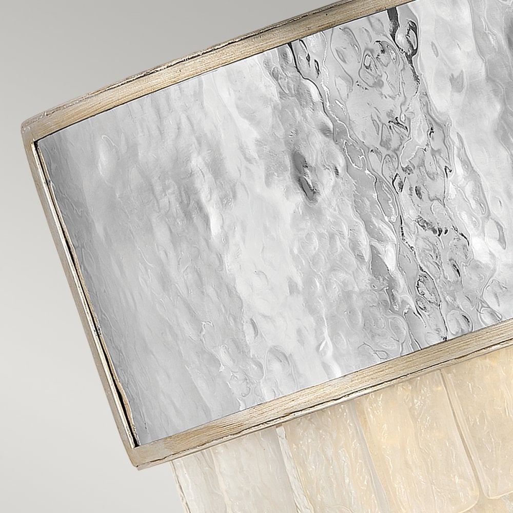 Reverie 2 Light Wall Light In Hammered Steel and Champagne Gold QN-REVERIE2-CPG