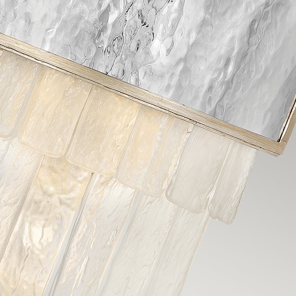 Reverie 2 Light Wall Light In Hammered Steel and Champagne Gold QN-REVERIE2-CPG