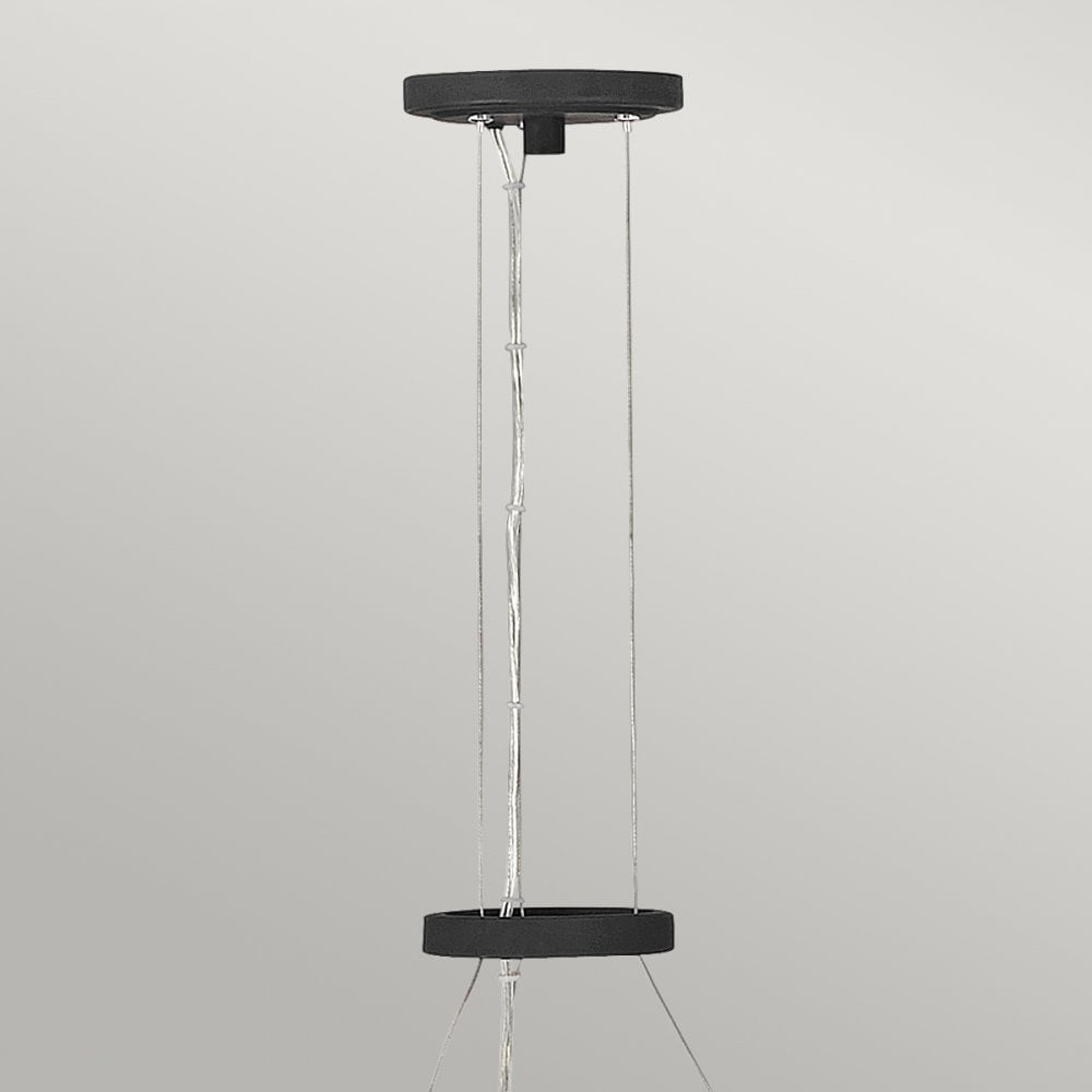Willow 6 Light Ceiling Pendant Light In Carbon Black And Deluxe Gold QN-WILLOW6-CBK