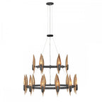 Willow 18 Light Ceiling Pendant Light In Carbon Black And Deluxe Gold QN-WILLOW18-CBK