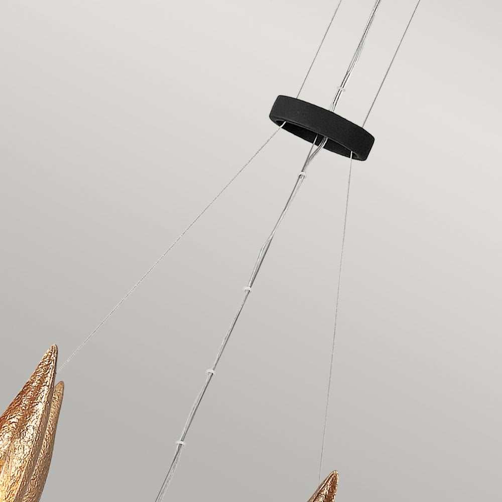Willow 18 Light Ceiling Pendant Light In Carbon Black And Deluxe Gold QN-WILLOW18-CBK
