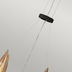 Willow 18 Light Ceiling Pendant Light In Carbon Black And Deluxe Gold QN-WILLOW18-CBK