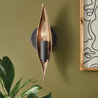 Willow Single Wall Light In Carbon Black And Deluxe Gold QN-WILLOW1-CBK