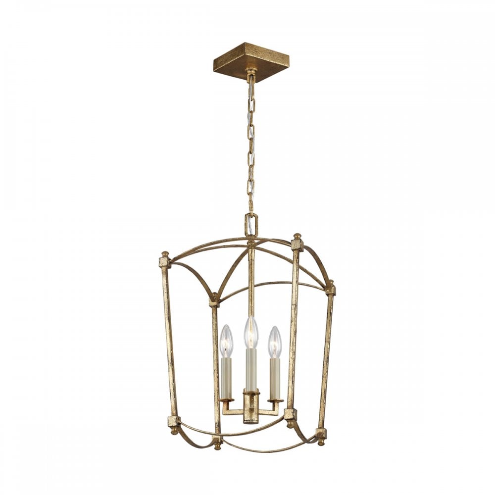Thayer Classic 3 Light Ceiling Light In Antique Gild Finish QN-THAYER-3P-ADB