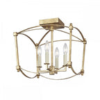 Thayer Classic 4 Light Semi Flush Ceiling Light In Antique Gild Finish QN-THAYER-SF-ADB