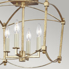 Thayer Classic 4 Light Semi Flush Ceiling Light In Antique Gild Finish QN-THAYER-SF-ADB