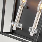 Stinson Classic Twin Wall Light In Black And Polished Nickel Finish QN-STINSON2-BK