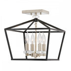 Stinson 4 Light Pendant / Semi Flush Light in Black And Nickel QN-STINSON-4P-M-BK