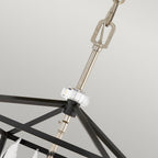 Stinson 4 Light Pendant / Semi Flush Light in Black And Nickel QN-STINSON-4P-M-BK