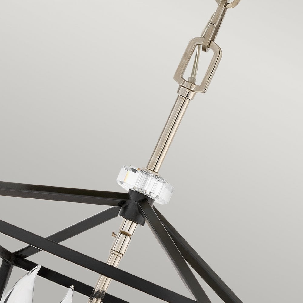 Stinson 4 Light Pendant / Semi Flush Light in Black And Nickel QN-STINSON-4P-M-BK