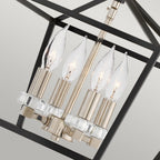 Stinson 4 Light Pendant / Semi Flush Light in Black And Nickel QN-STINSON-4P-M-BK