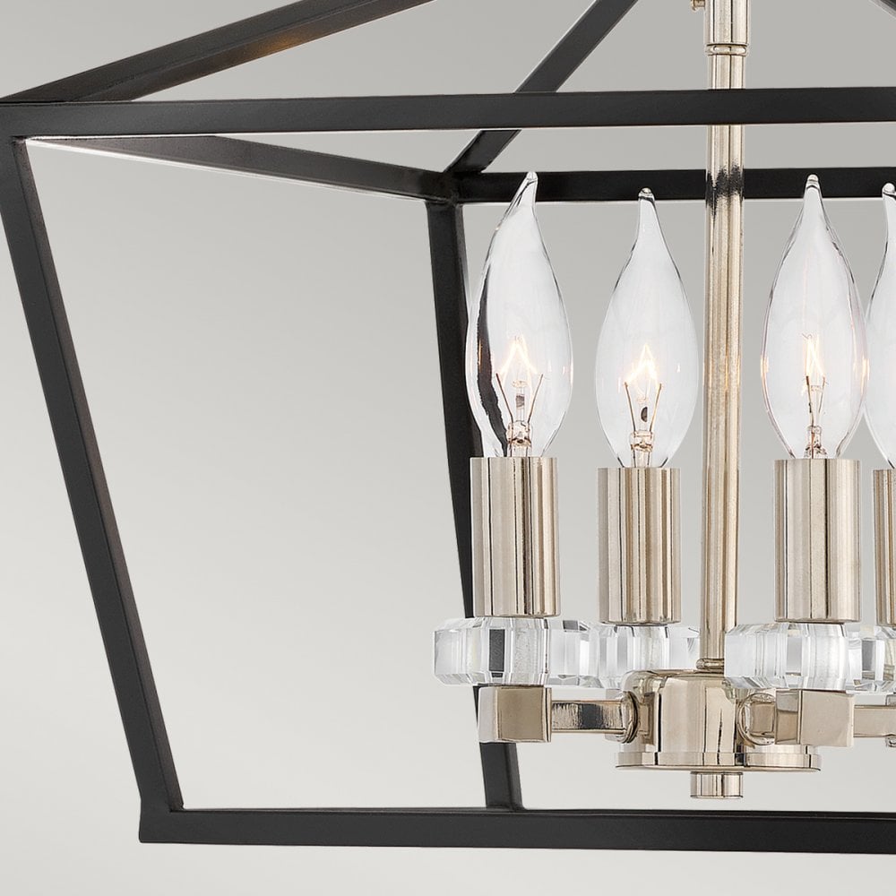 Stinson 4 Light Pendant / Semi Flush Light in Black And Nickel QN-STINSON-4P-M-BK
