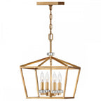 Stinson 4 Light Pendant / Semi Flush Light in Distressed Brass QN-STINSON-4P-M-DBR