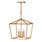Stinson 4 Light Pendant / Semi Flush Light in Distressed Brass QN-STINSON-4P-L-DBR
