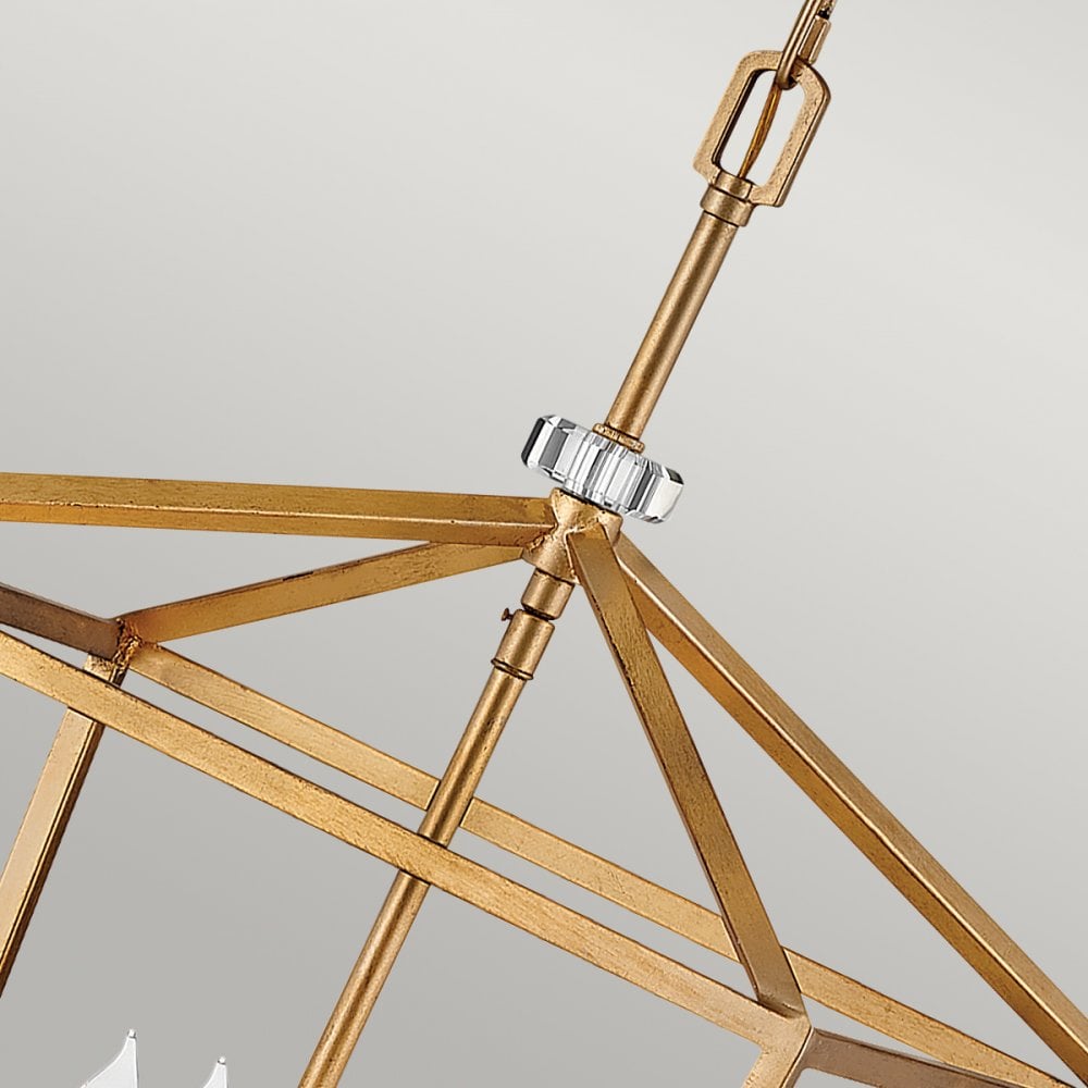 Stinson 4 Light Pendant / Semi Flush Light in Distressed Brass QN-STINSON-4P-L-DBR