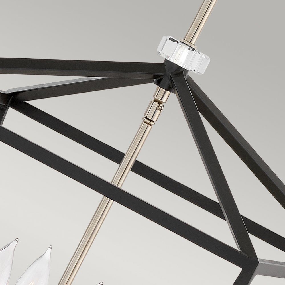 Stinson 4 Light Pendant / Semi Flush Light in Black And Nickel QN-STINSON-4P-L-BK