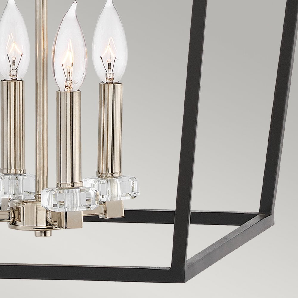 Stinson 4 Light Pendant / Semi Flush Light in Black And Nickel QN-STINSON-4P-L-BK