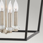 Stinson 4 Light Pendant / Semi Flush Light in Black And Nickel QN-STINSON-4P-L-BK
