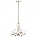 Kayva 6 Arm LED Ceiling Chandelier In Polished Nickel Finish QN-KAYVA13-PN