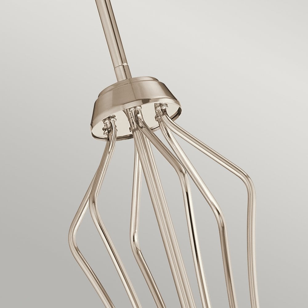 Kayva 6 Arm LED Ceiling Chandelier In Polished Nickel Finish QN-KAYVA13-PN